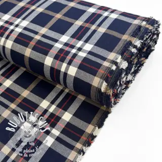 Tartan check navy/white/camel