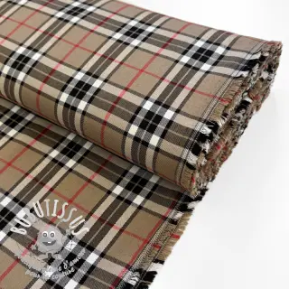 Tartan check camel