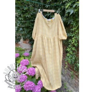 Tissu double gaze/mousseline Double sided CHECKS MINI ochre