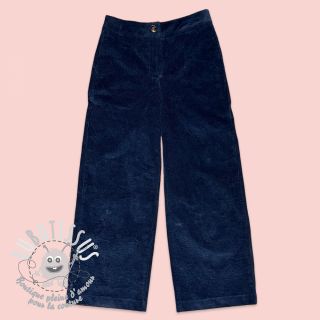 Tissu velours cotelé 6W WASHED STRETCH navy