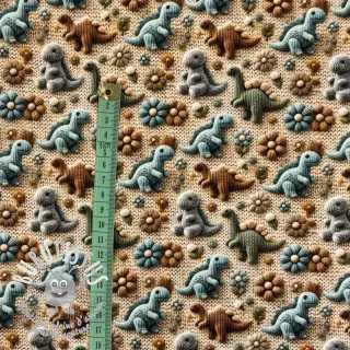 Jersey 3D Knitted Cuties design C digital print