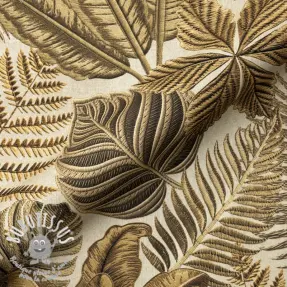 Tissu déco premium Leaf Embroidery digital print