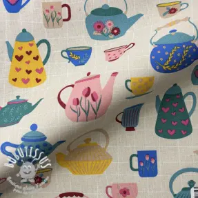 Tissu déco premium Happy Teapot Party
