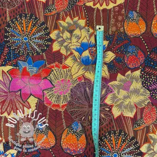 Tissu déco jacquard Opium allover rouge