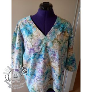 Tissu coton UNIQUE BATIK design M lavender