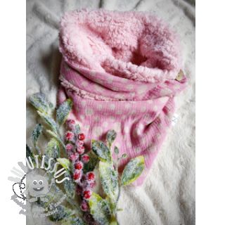 Tissu double gaze/mousseline JACQUARD Dots pink