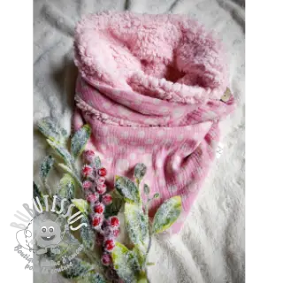 Tissu double gaze/mousseline JACQUARD Dots pink