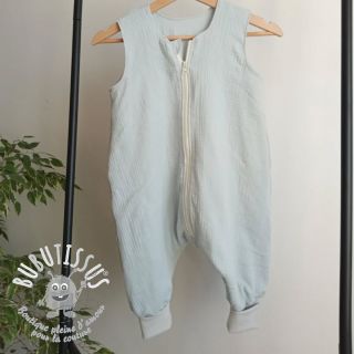 Tissu double gaze/mousseline baby blue ORGANIC