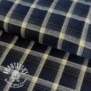Scottish Check YARN DYED BRUSHED navy