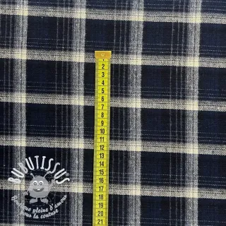 Scottish Check YARN DYED BRUSHED navy