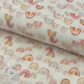 Tissu double gaze/mousseline Magic rainbows digital print