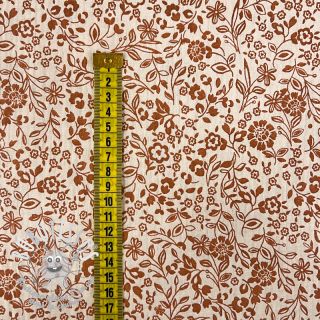 Tissu double gaze/mousseline Paisley flowers ecru