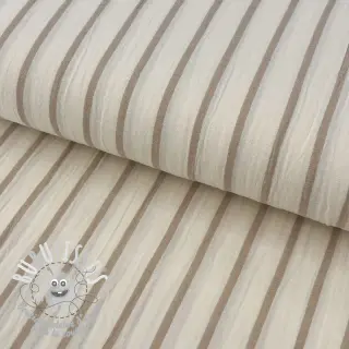 Tissu double gaze/mousseline YARN DYED Thin strip beige