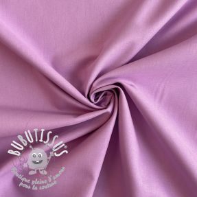 Tissu Popeline de coton rose lilac