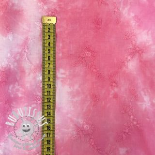 Tissu coton EMBROIDERY Tie-Dye pink