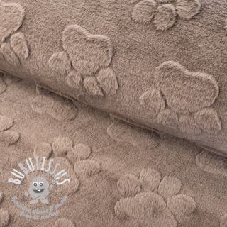 Fleece Paw prints taupe