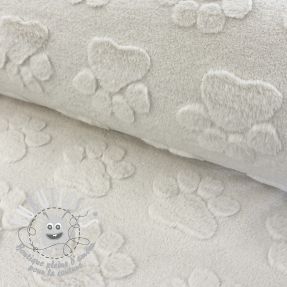 Fleece Paw prints ecru