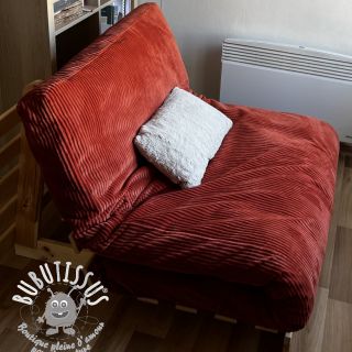 Tissu velours cotelé HANNIBAL terracotta