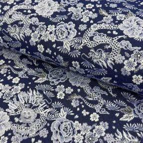 Tissu déco jacquard Draco indigo