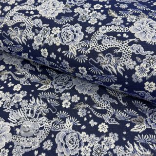 Tissu déco jacquard Draco indigo