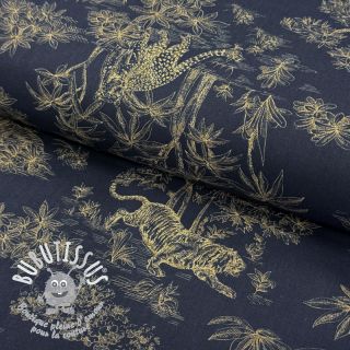 Tissu coton Acajou indigo PERCALE