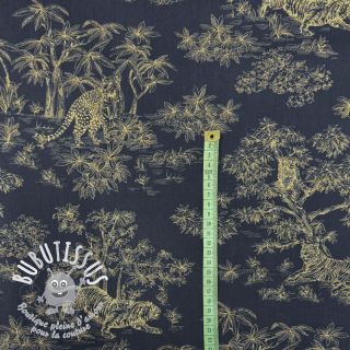 Tissu coton Acajou indigo PERCALE