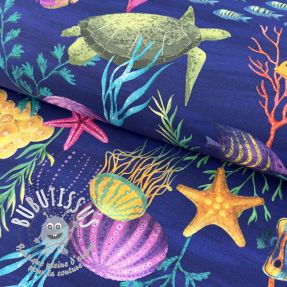 Tissu déco premium Underwater sea life digital print