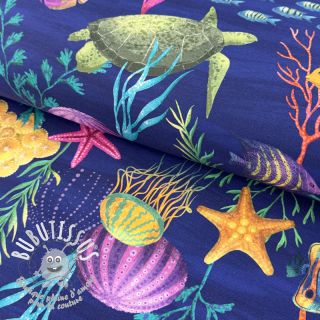 Tissu déco premium Underwater sea life digital print