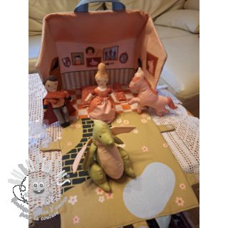 Tissu coton Castle dollhouse PANEL digital print