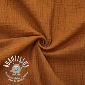 Tissu double gaze/mousseline cognac