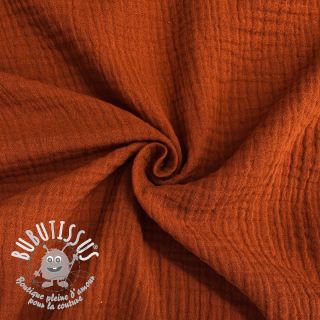Tissu double gaze/mousseline rust