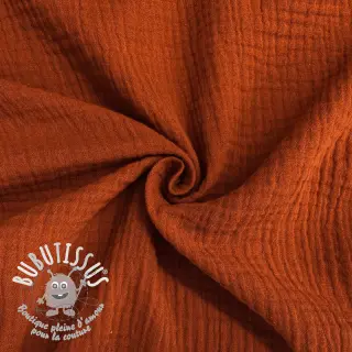 Tissu double gaze/mousseline rust
