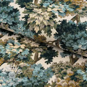 Tissu déco jacquard Aubusson emeraude