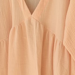 Tissu double gaze/mousseline light salmon ORGANIC
