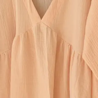 Tissu double gaze/mousseline light salmon ORGANIC