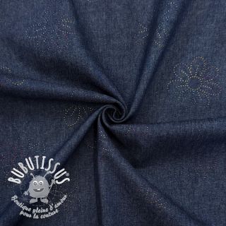 Tissu coton JEANS FOIL Flowers