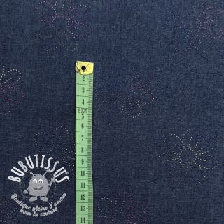 Tissu coton JEANS FOIL Flowers