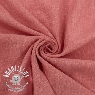 Tissu coton SLUB WASHED rose