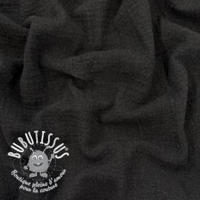 Tissu coton SLUB WASHED black