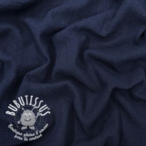 Tissu coton SLUB WASHED navy