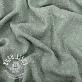 Tissu coton SLUB WASHED old green