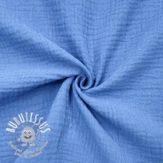 Tissu double gaze/mousseline royal blue ORGANIC