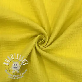 Tissu double gaze/mousseline banana ORGANIC