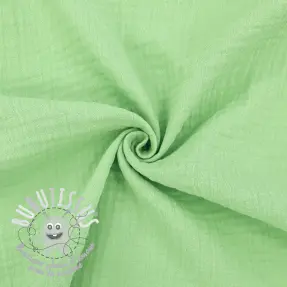 Tissu double gaze/mousseline light lime ORGANIC