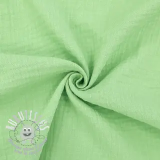 Tissu double gaze/mousseline light lime ORGANIC