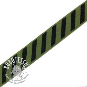 Biais élastique STRIPE 20 mm army