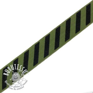 Biais élastique STRIPE 20 mm army
