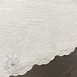 Tissu coton VOILE Leaves border