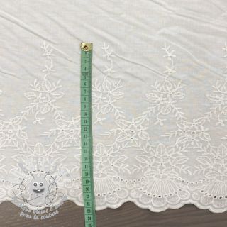 Tissu coton VOILE Leaves border
