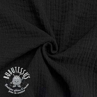 Tissu double gaze/mousseline black ORGANIC